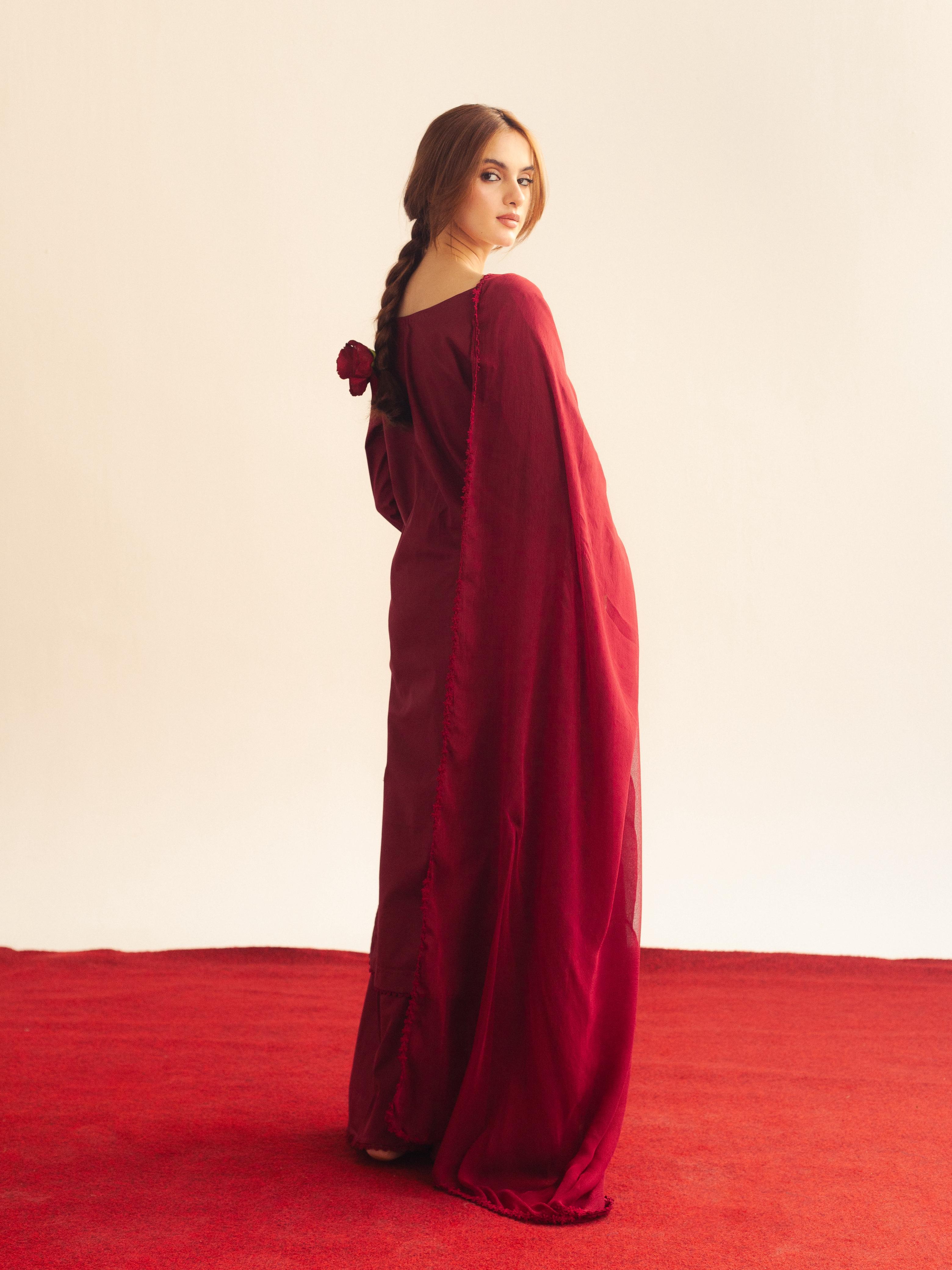 Maroon Embroidered Set