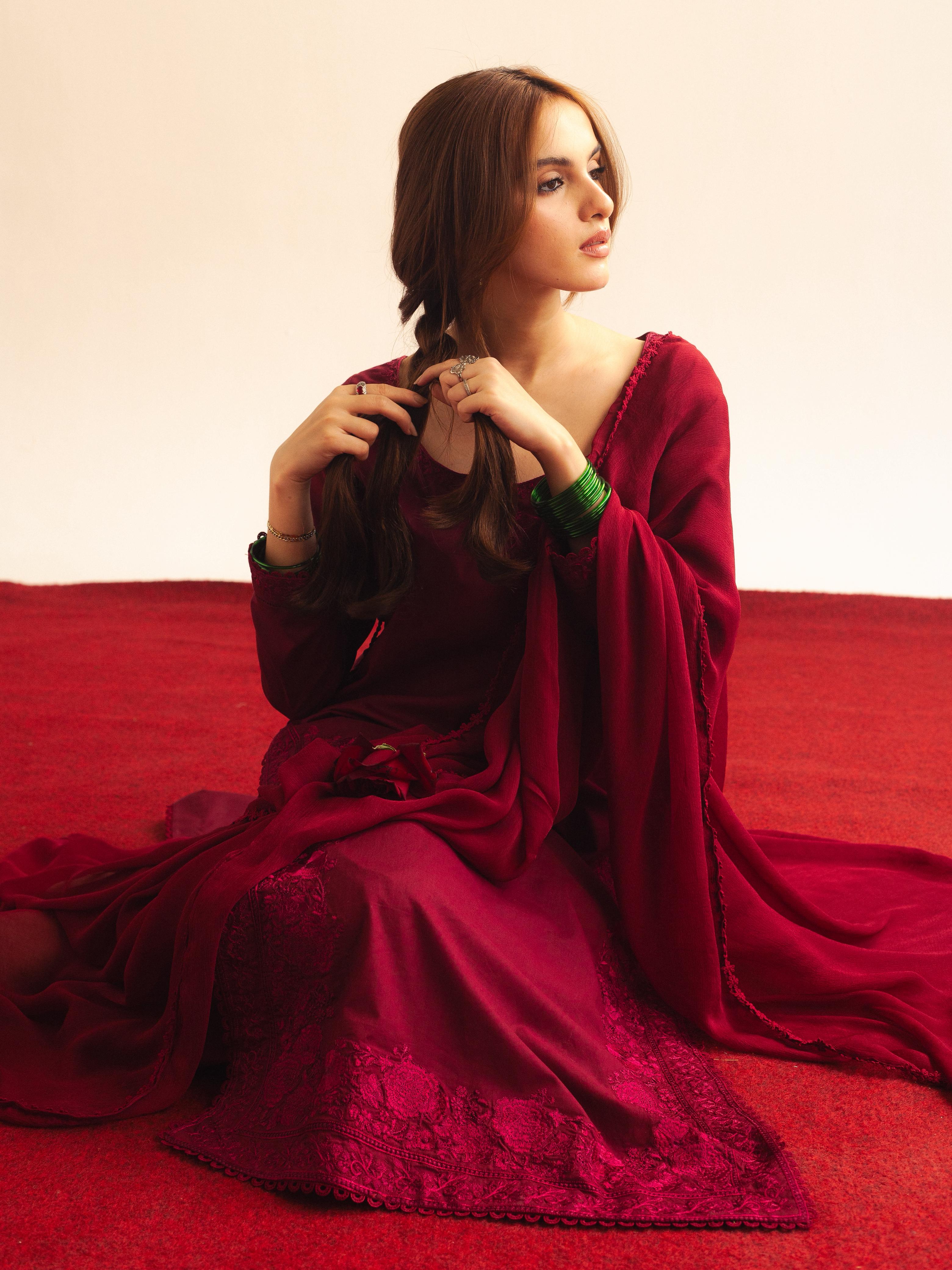 Maroon Embroidered Set