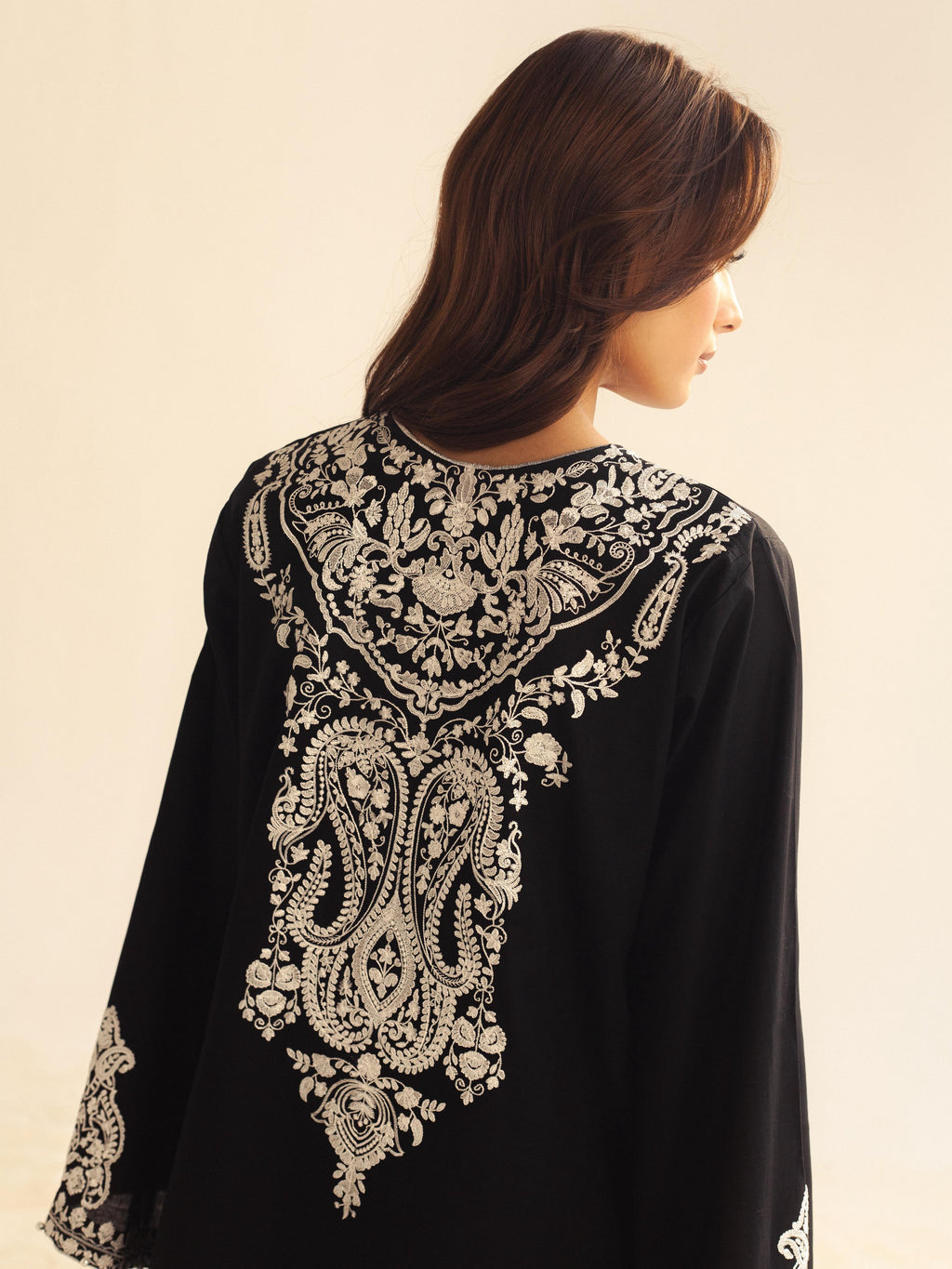 Black Embroidered Farshi Shalwar Set