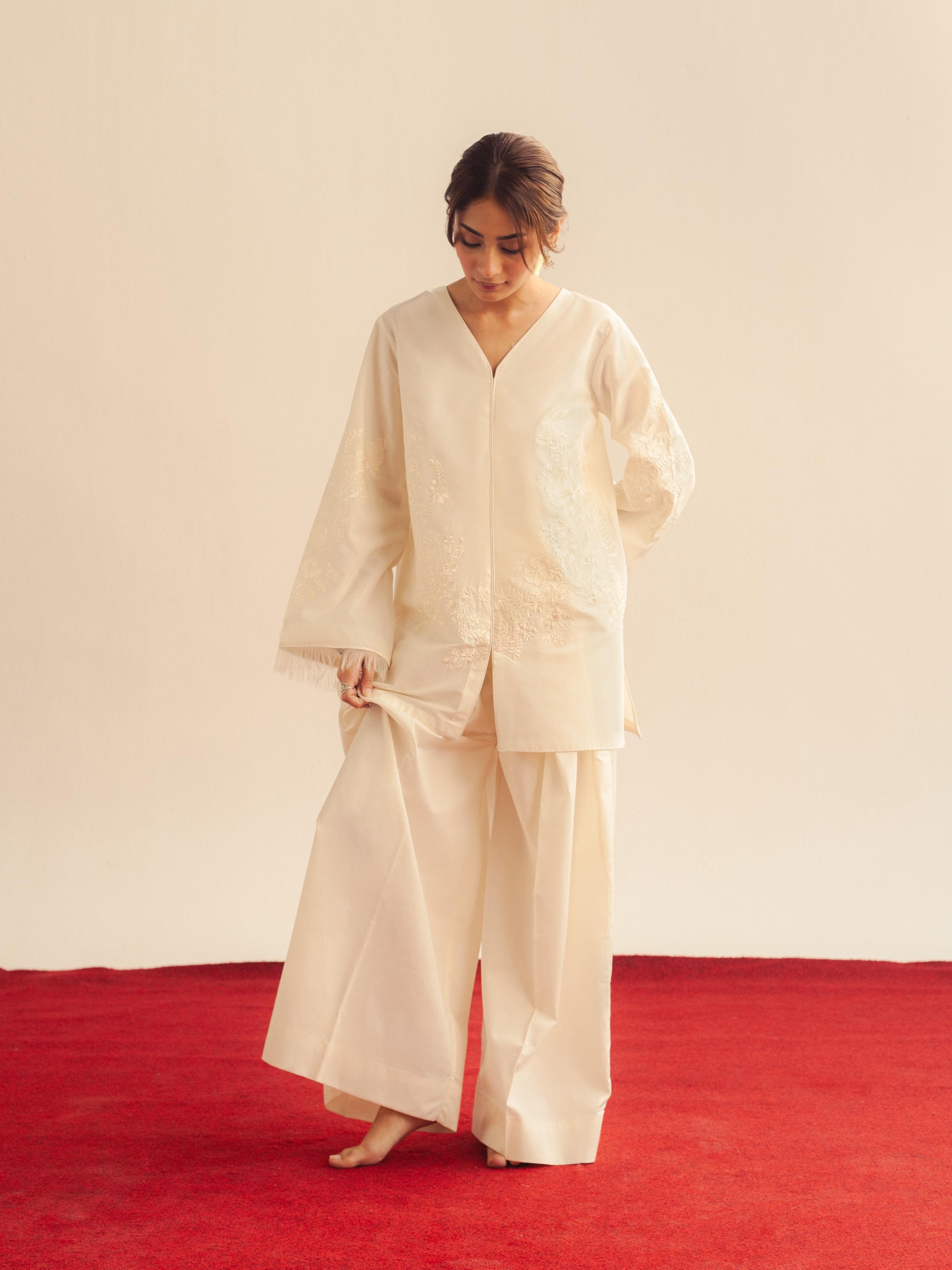 Ivory Embroidered Set