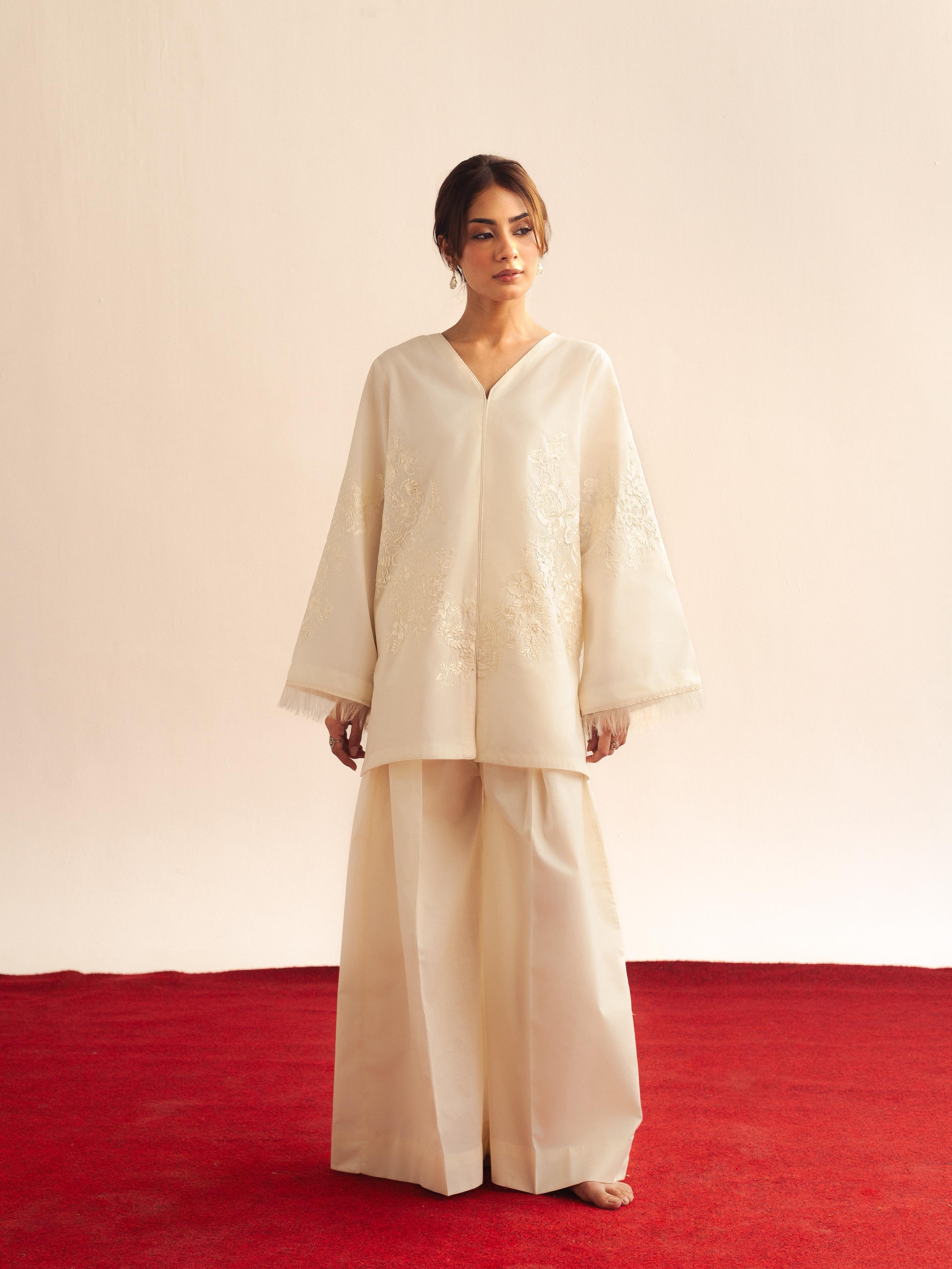 Ivory Embroidered Set