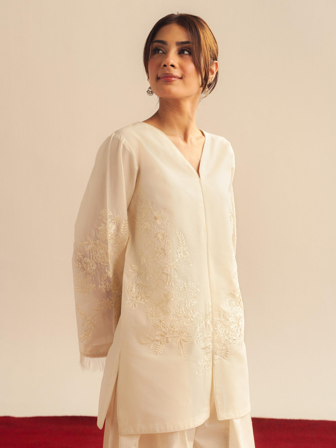 Ivory Embroidered Set